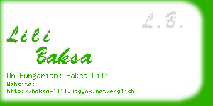 lili baksa business card